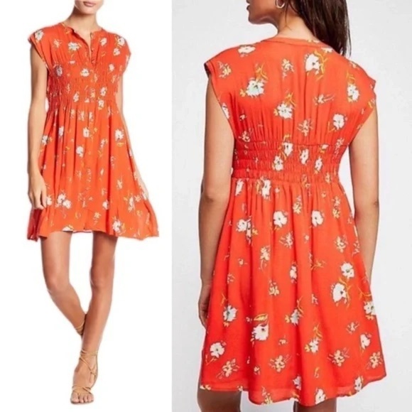 Free People "Greatest Day" Smocked Sleeveless Floral Mini Dress. Size Sm… - Picture 1 of 7
